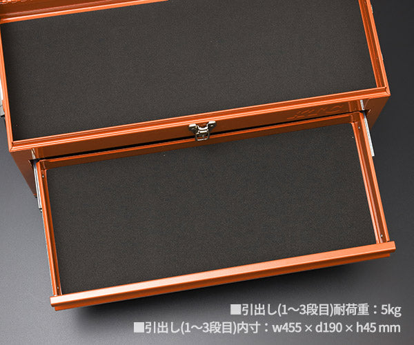 【限定カラー】KTC工具箱 SKX0223CR ツールチェスト(3段3引出し) オレンジ 京都機械工具 ストレージ 2026SK