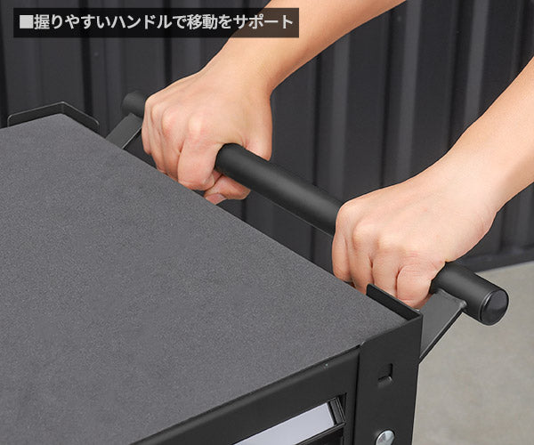 2026SK限定カラー KTC SKX2613FBST2 ツールワゴン フラットブラック 京都機械工具 3段1引出し 工具入れ