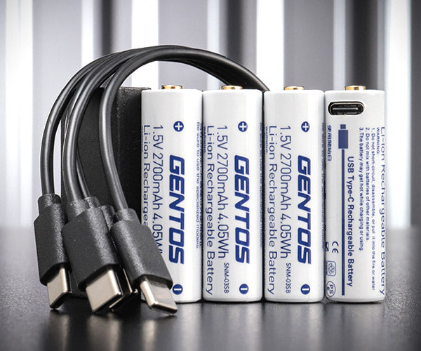 [26SS新商品] ジェントス 単3形リチウムイオン充電池 単三電池として使えるバッテリー SNM-03SB4PC (4950654055177) GENTOS