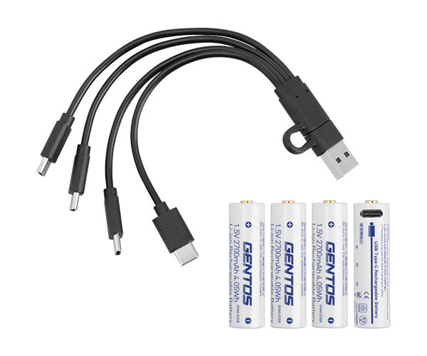 [26SS新商品] ジェントス 単3形リチウムイオン充電池 単三電池として使えるバッテリー SNM-03SB4PC (4950654055177) GENTOS