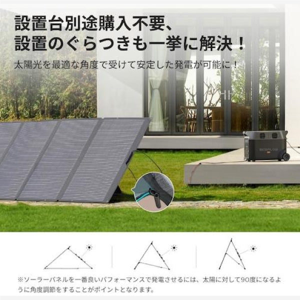 EcoFlow 400Wソーラーパネル SOLAR400W-JP 折り畳み式ソーラーパネル エコフロー