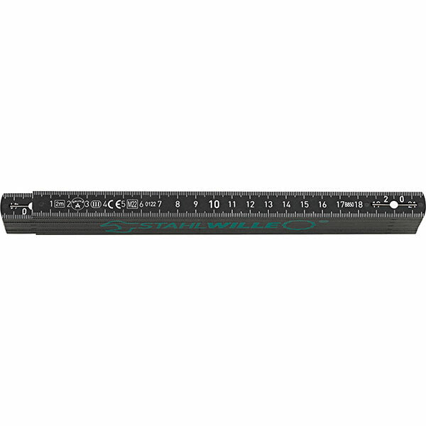 日本正規品 スタビレー 木製定規 2m 折りたたみ 両面目盛cm/mm 角度表示付 (13112)(4018754353132) STAHLWILLE