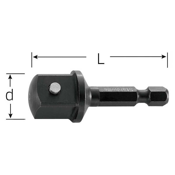 日本正規品 スタビレー 1/4HEX-1/2SQ インパクト用ソケットアダプター 段付き 全長50mm (3316/1)(4018754197545) STAHLWILLE
