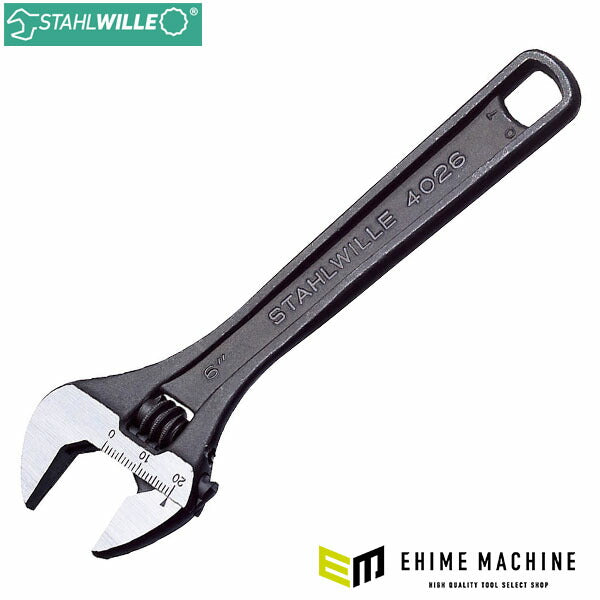 日本正規品 スタビレー 4026-15 モンキーレンチ ブラック 左ねじタイプ 384mm 最大開口43mm 目盛付 (4018754019670) STAHLWILLE
