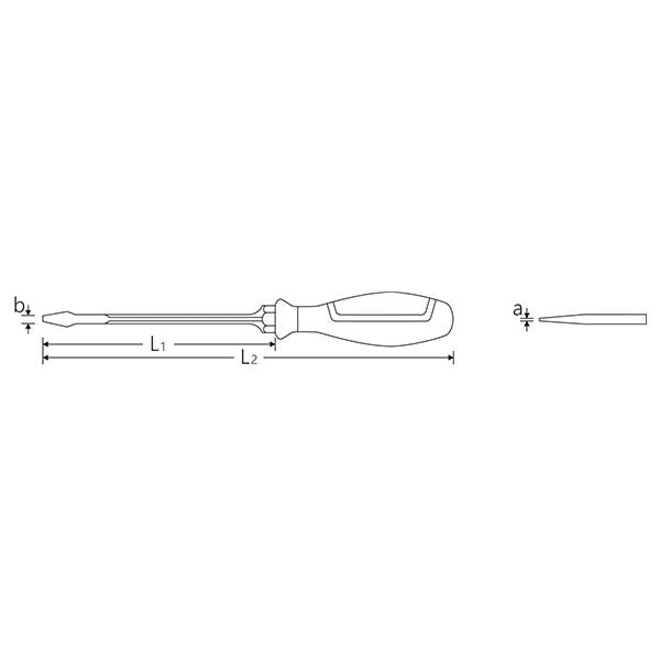 日本正規品 スタビレー DRALL+ 根元六角付 貫通マイナスドライバー 2.0×12×200mm 六角13mm (4622/5)(4018754335855) STAHLWILLE