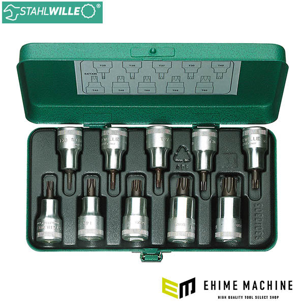 日本正規品 スタビレー (1/2SQ) いじり止め ヘクスローブビットソケットセット T20 ~ T60 ケース付 (54TXB/10)(4018754101696) STAHLWILLE