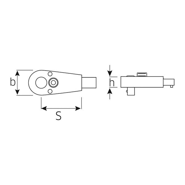 日本正規品 スタビレー ジョイントサイズ9×12mm トルクレンチ差替ラチェットヘッド 3/8SQ トルクレンチ用 差替ヘッド (725L/5)(4018754136520) STAHLWILLE