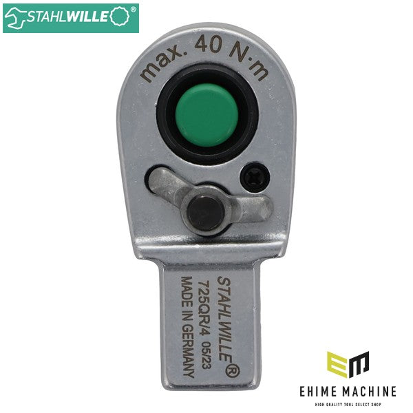 日本正規品 スタビレー ジョイントサイズ9×12mm トルクレンチ差替ラチェットヘッド 1/4SQ トルクレンチ用 差替ヘッド (725QR/4)(4018754139606) STAHLWILLE