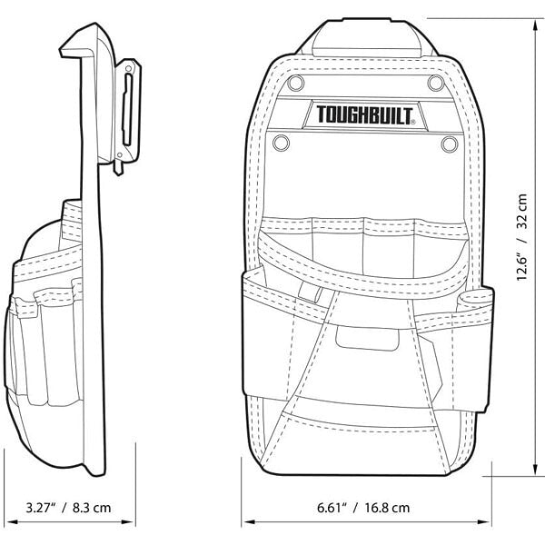 日本正規品 タフビルト CLIP TECH テクニシャンポーチ 11ポケット 長柄工具対応 コンパクト 巻尺クリップ 電工 腰袋 (TB-CT-22)(856342005605) TOUGH BUILT