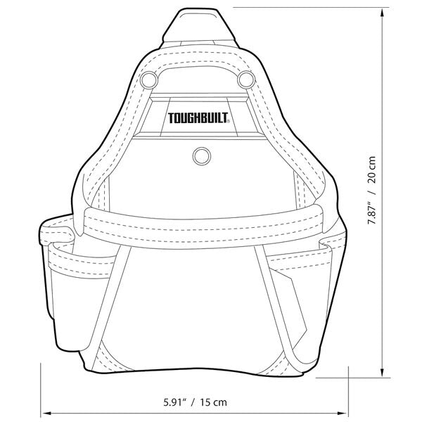 日本正規品 タフビルト CLIP TECH メジャーポーチ 5ポケット 釘 金具 コンベックス収納 腰袋 コンパクト (TB-CT-25)(856342005629) TOUGH BUILT