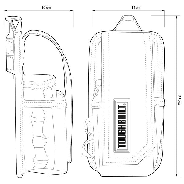日本正規品 タフビルト CLIP TECH テスターポーチ 5ポケット リード線収納 面ファスナーフラップ 電工 腰袋 (TB-CT-34-B)(863621000060) TOUGH BUILT