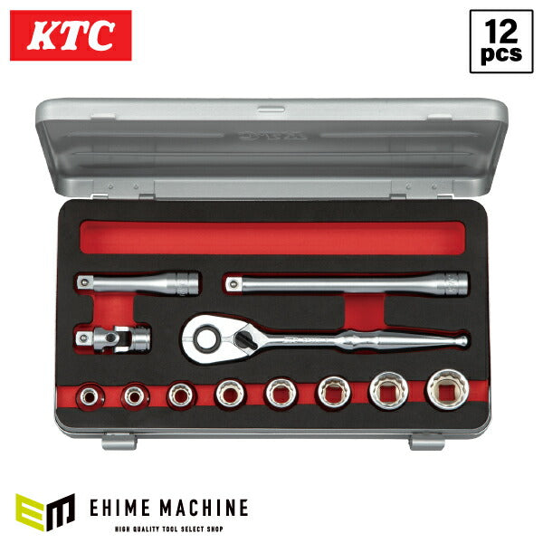 KTC TB312WA 9.5sq.ソケットレンチセット 12点セット 十二角ソケットタイプ 京都機械工具 BR390入組み工具セット