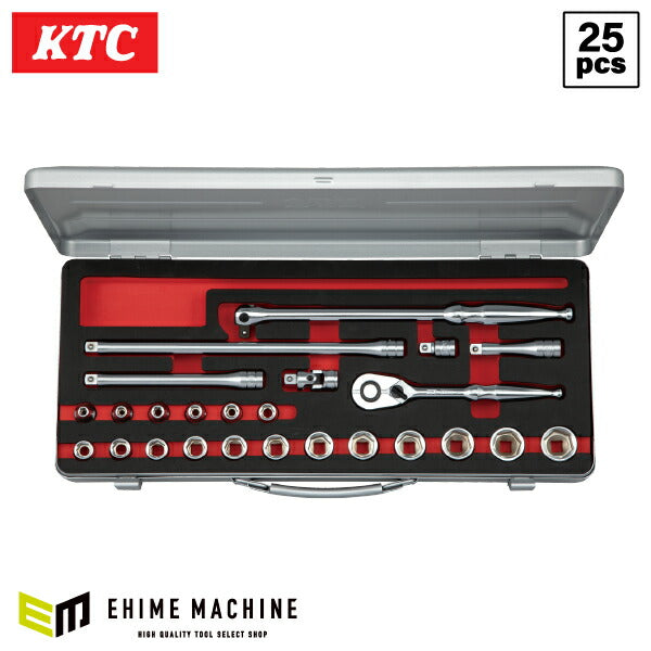 KTC TB325A 9.5sq.ソケットレンチセット 25点セット 六角ソケットタイプ 京都機械工具 BR390入組み工具セット