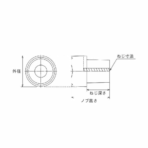 TRUSCO TGKNL2A-M5 グリップノブナットロング めねじタイプ Φ２０ Ｍ５(4550414334803) トラスコ中山