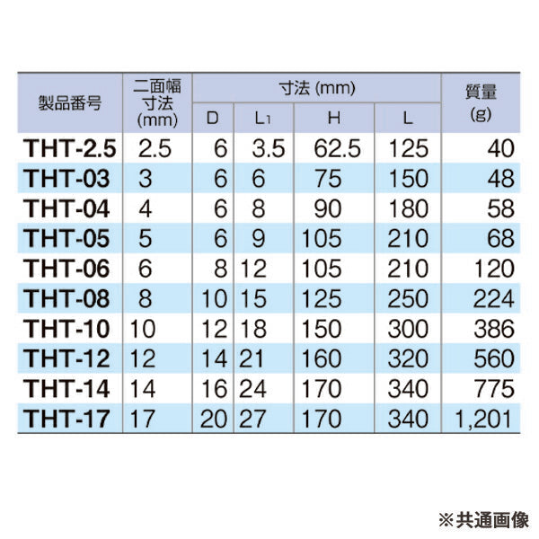 TONE T形ヘキサゴンレンチ 対辺寸法6mm 全長210mm (THT-06