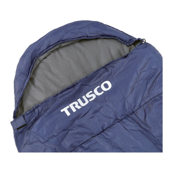 TRUSCO マミー型寝袋 シュラフ ネイビー 適合温度0～10℃ 中空綿 スタッフバッグ付 (TN230NV)(4550414294206) トラスコ中山