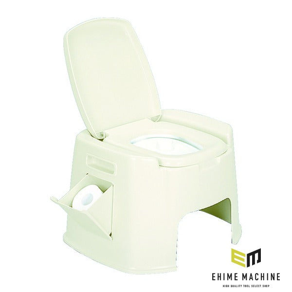 トンボ ポータブルトイレ デラックス型 ペーパーホルダー付 抗菌便座 日本製 (07426)(4973221074265) TONBO 新輝合成