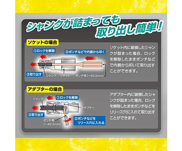 TOP 12.7sq.電動ドリル用強替軸フレックスソケットアダプター(40V対応) ボールロックタイプ ESA-4FTK 1/2 差込角12.7mm トップ工業 耐久性5倍以上