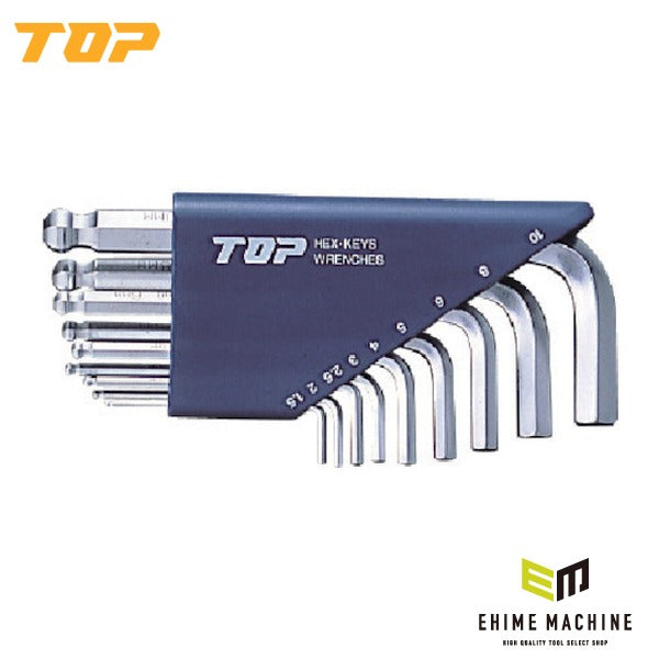 TOP ボールポイントレンチスタンダードタイプセット 9本組 六角レンチ ロング (HBS-9000)(4975180945105)トップ工業