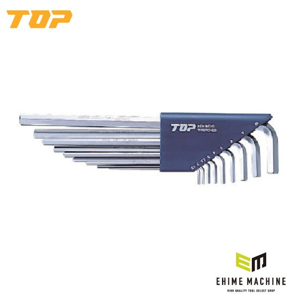 TOP 六角棒レンチロングタイプセット 9本組 (HEL-9000)(4975180944559)トップ工業