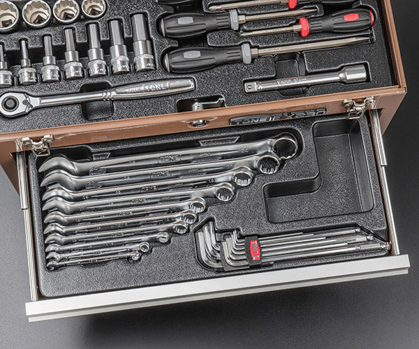[数量限定] TONE ツールチェストセット 68点 チョコレート 差込角12.7mm 機械メンテナンス向け (TST468CH) (4953488491852) トネ