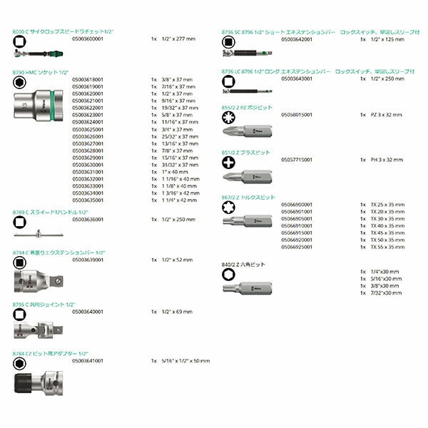 日本正規品 ヴェラ 1/2DR ソケットレンチセット(ZYKLOP) (003647)(4013288121202) ベラ Wera