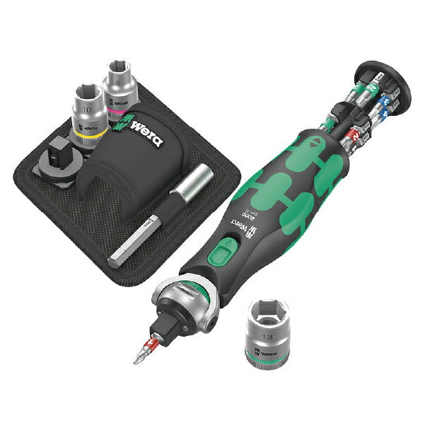 日本正規品 Wera 004281 8009 Zyklop ポケットツールセット 18点セット 9.5mm首振りラチェット&6.35mm 12ピースビット&ソケット他 05004281001 ヴェラ ベラ