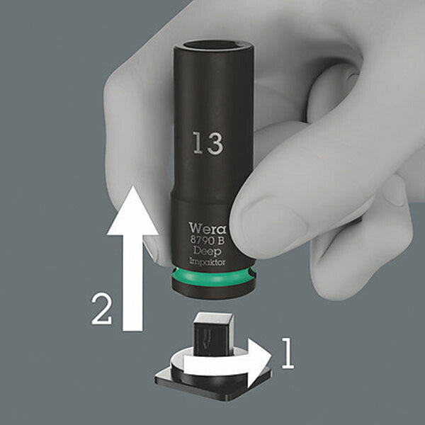 日本正規品 Wera Impaktor ディープインパクトソケットセット 9.5sq.(3/8) ミリ ケース付 14点 8-24mm (005580)(4013288233639) ヴェラ ベラ