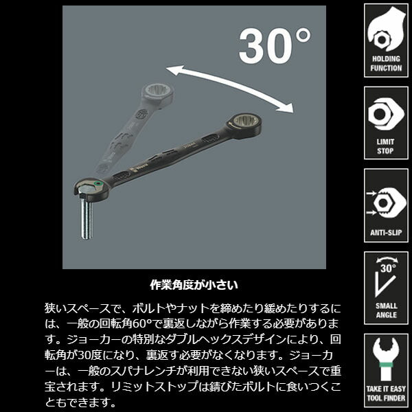 【限定生産】日本正規品 ヴェラ 6000 Joker ラチェット付コンビネーションスパナ 11点セット ブラックエディション（8-19mm）専用ロールポーチ付 (05020017001) ベラ Wera