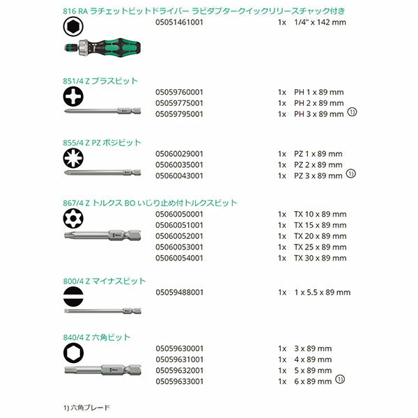 日本正規品 ヴェラ ドライバーセット(ラチェット式) (051040)(4013288155290) ベラ Wera