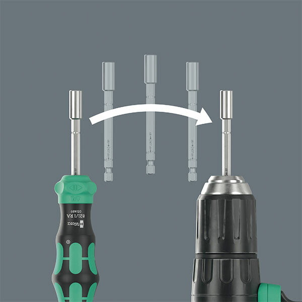 日本正規品 Wera ラチェット式ドライバービットセット ポーチ入 6.35mm(1/4) ビット6本収納 (051520)(4013288234049) ヴェラ ベラ