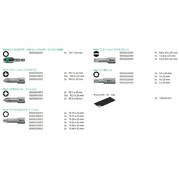 日本正規品 ヴェラ ビットセーフ ビットセット #1 61点 (057122)(4013288100689) ベラ Wera