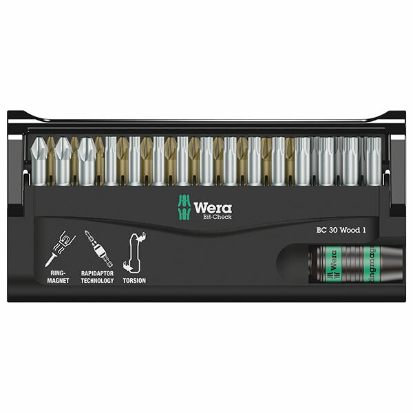 日本正規品 ヴェラ ビットチェック ビットセット 木工用1 30点 (057433)(4013288179807) ベラ Wera