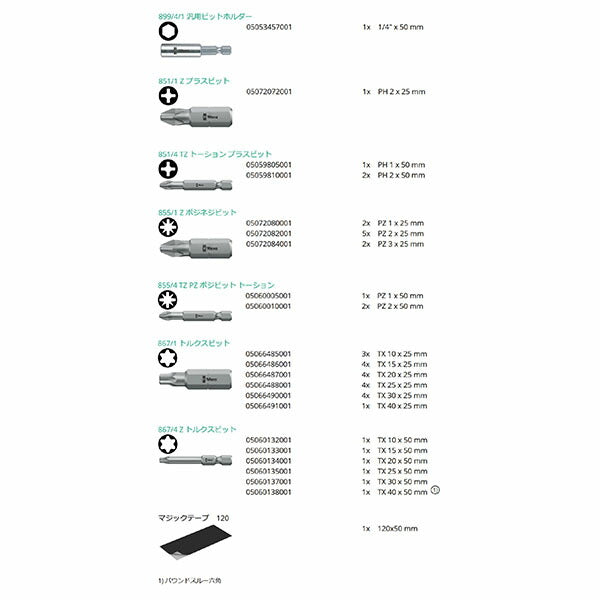 日本正規品 ヴェラ ビットセーフ ビットセット #1 43点 (057450)(4013288179951) ベラ Wera