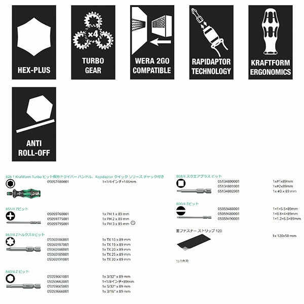 日本正規品 ヴェラ ターボギアドライバーセット(インチ) (057483)(4013288214621) ベラ Wera