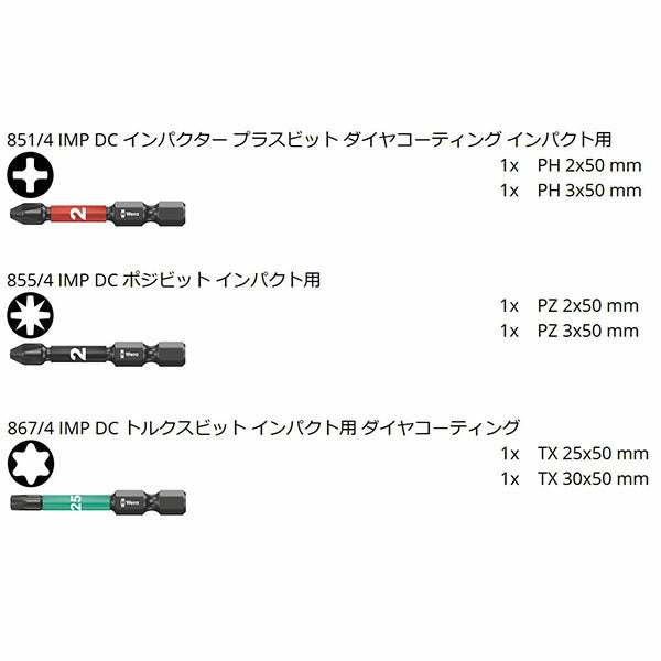 日本正規品 ヴェラ インパクター  ビットチェック トルクスビットセット 6点 (057695)(4013288157751) ベラ Wera