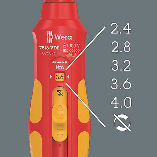 日本正規品 ヴェラ 差替式絶縁トルクドライバー 2.4~4.0Nm (075876)(4013288233585) ベラ Wera