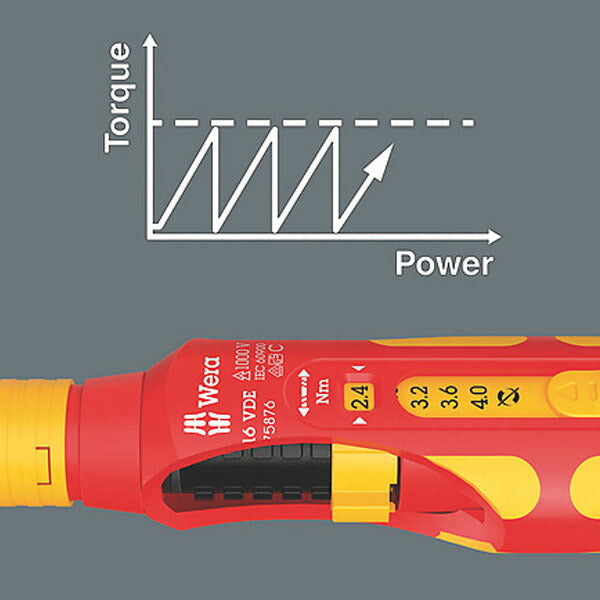 日本正規品 ヴェラ 差替式絶縁トルクドライバー 2.4~4.0Nm (075876)(4013288233585) ベラ Wera