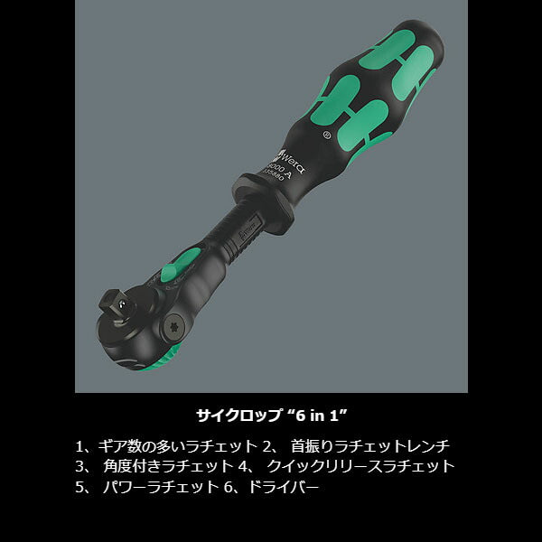 【限定生産】日本正規品 ヴェラ 1/4×152mm ザイクロップ スピードラチェット ブラックエディション (135880/8000 A) (4013288234834) ベラ Wera