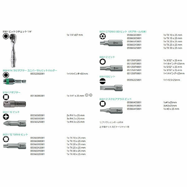 日本正規品 ヴェラ ドライバービットセット(ラチェット･H付) (346293)(4013288145765) ベラ Wera