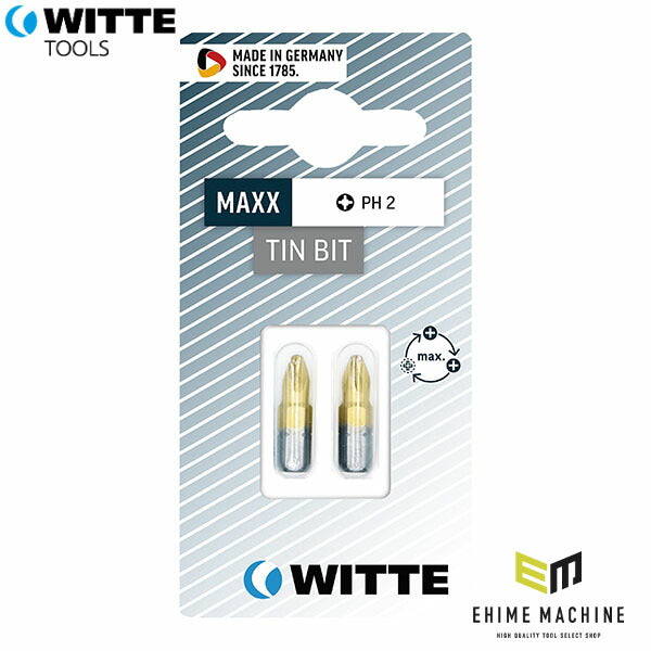 日本正規品 ヴィッテ チタンコーティングビット (プラス)2 1/4 (2本入) (26708)(4003955454139) WITTE