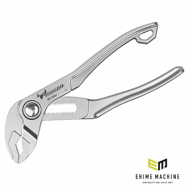 ツノダ ウォーターポンプワンプッシュプライヤー 100mm ボタン式クイック開閉 最大口開き25mm (WP-100BJ)(4952269115680) TSUNODA