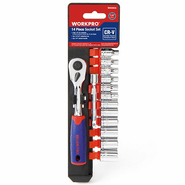 ワークプロ 1/4DRソケットレンチセット 4-13mm 14PC (WP202556)(6914280005843) WORKPRO