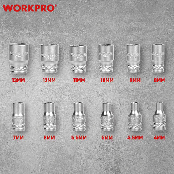 ワークプロ 1/4DRソケットレンチセット 4-13mm 14PC (WP202584)(6914280065694) WORKPRO