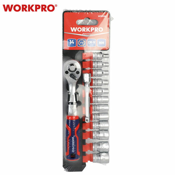 ワークプロ 1/4DRソケットレンチセット 4-13mm 14PC (WP202584)(6914280065694) WORKPRO