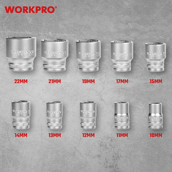 ワークプロ 3/8DRソケットレンチセット 10-22mm 12PC (WP202585)(6914280026503) WORKPRO