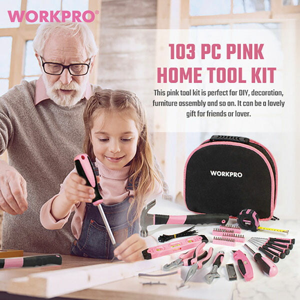 ワークプロ 103PC ホームツールセット ピンク (WP206818)(6914280006048) WORKPRO