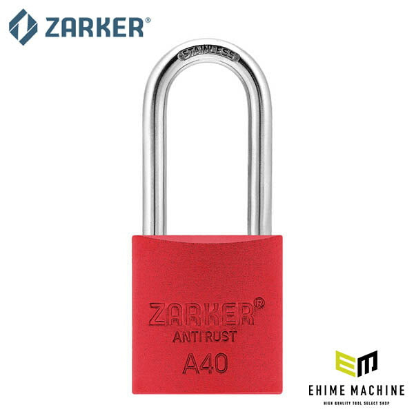 ZARKER A40-R 防錆南京錠 赤/ブリスター ザーカー 鍵 カギ