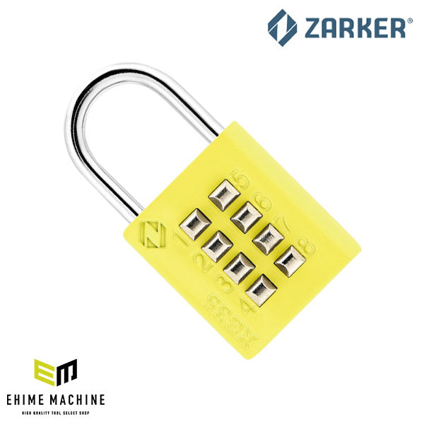 ZARKER ザーカー XB35-Y ボタン南京錠 黄色/ブリスター 鍵 カギ
