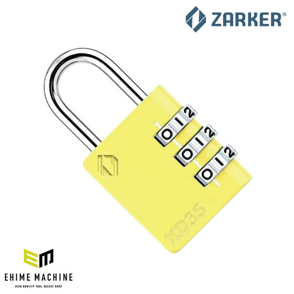 ZARKER ザーカー XD35-Y コンビネーション南京錠 黄色/ブリスター 鍵 カギ
